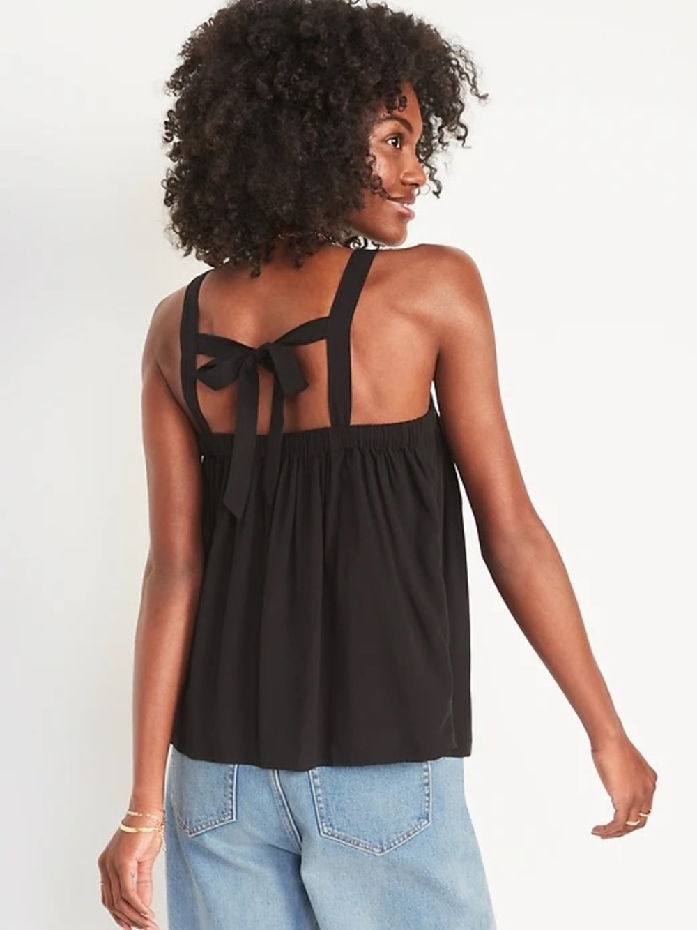 Old Navy Black Toe-Back Cami Swing Blouse